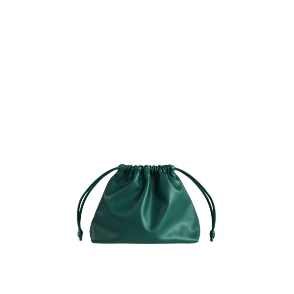 The Frankie Shop Morgan Faux Leather Small Pouch in Green
