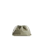 The Frankie Shop Morgan Faux Leather Small Pouch in Sage