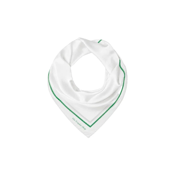Oris Silk Scarf in White and Green