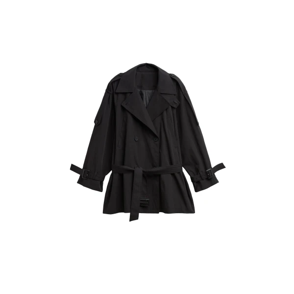 The Frankie Shop Orival Short Trench in Black
