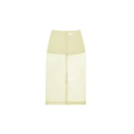 The Frankie Shop Peri Sheer Midi Skirt in Pale Yellow