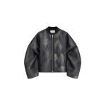 The Frankie Shop Pietra Fur Mesh Bomber Jacket in Grey
