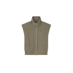 The Frankie Shop Rove Sleeveless Bomber Jacket in Olive