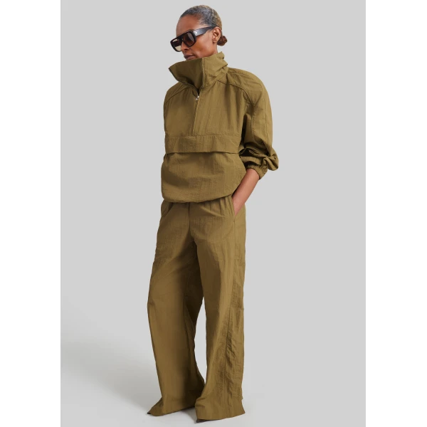 The Frankie Shop Sora Funnel Neck Anorak in Pale Olive, view 4