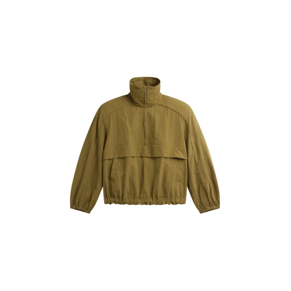 The Frankie Shop Sora Funnel Neck Anorak in Pale Olive