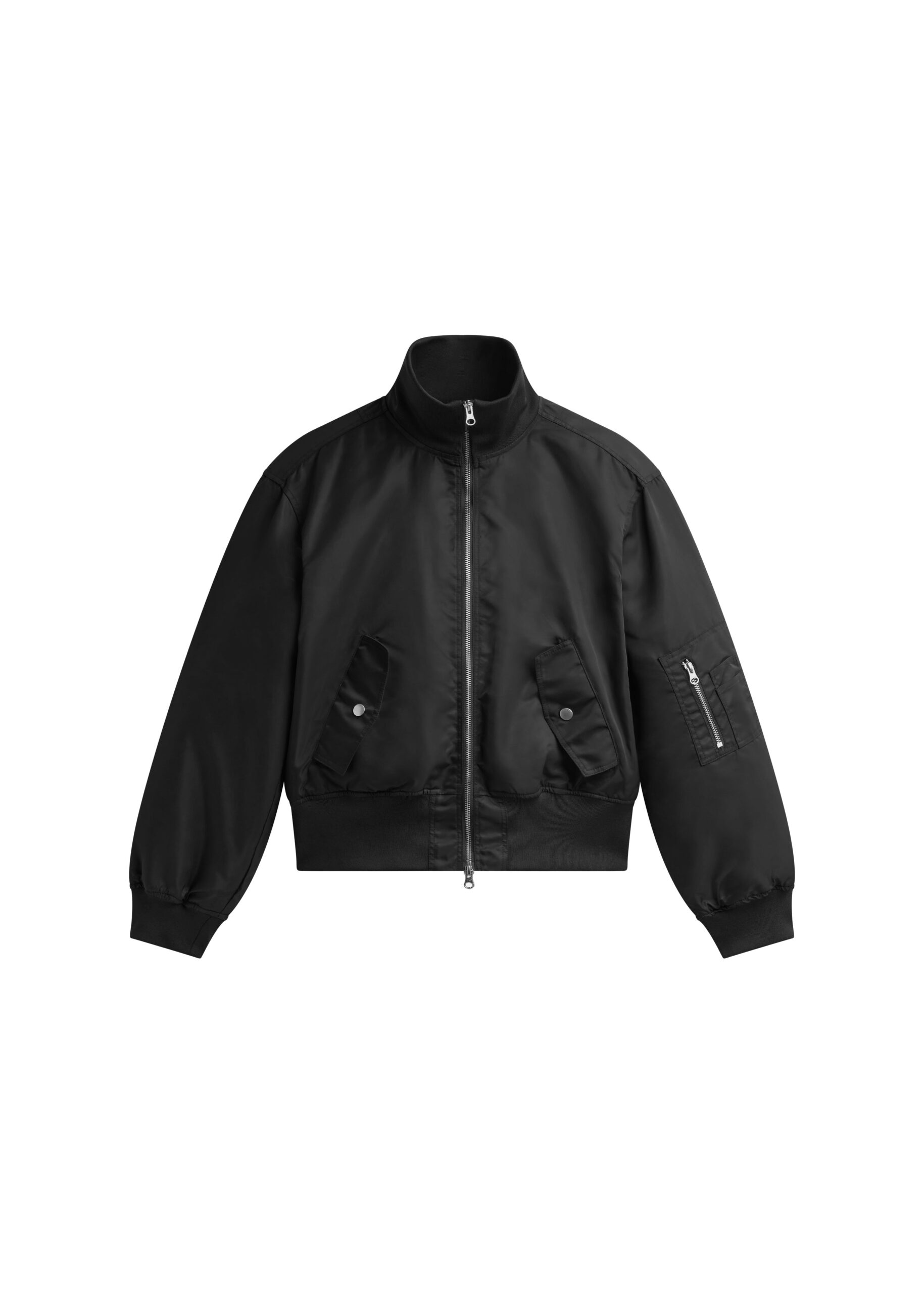 The Frankie Shop Storm Cropped Bomber Jacket in Black | Jackets | Luxury Shoes The Frankie Shop Storm Cropped Bomber Jacket in Black