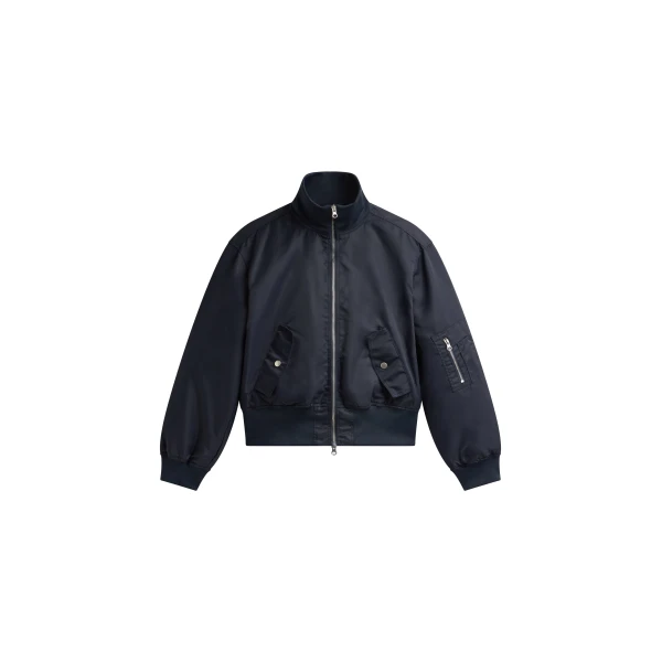 Storm Cropped Bomber Jacket in Navy