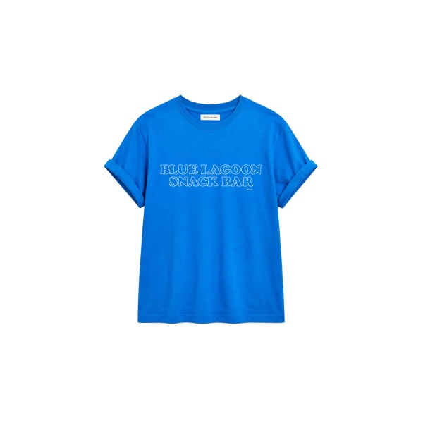 The Frankie Shop TFS Blue Lagoon Snack Bar T-Shirt in Blue Mix