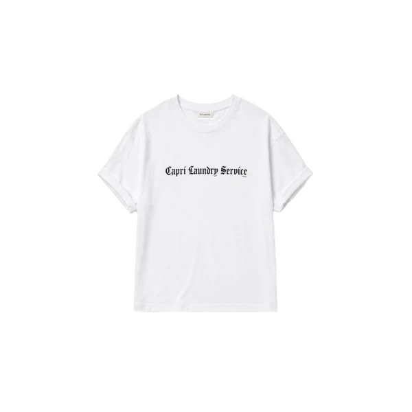 The Frankie Shop TFS Capri Laundry Service T-Shirt in White and Black
