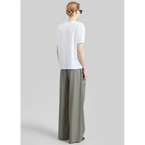 The Frankie Shop TFS Eraldo T-Shirt in White and Green, view 6