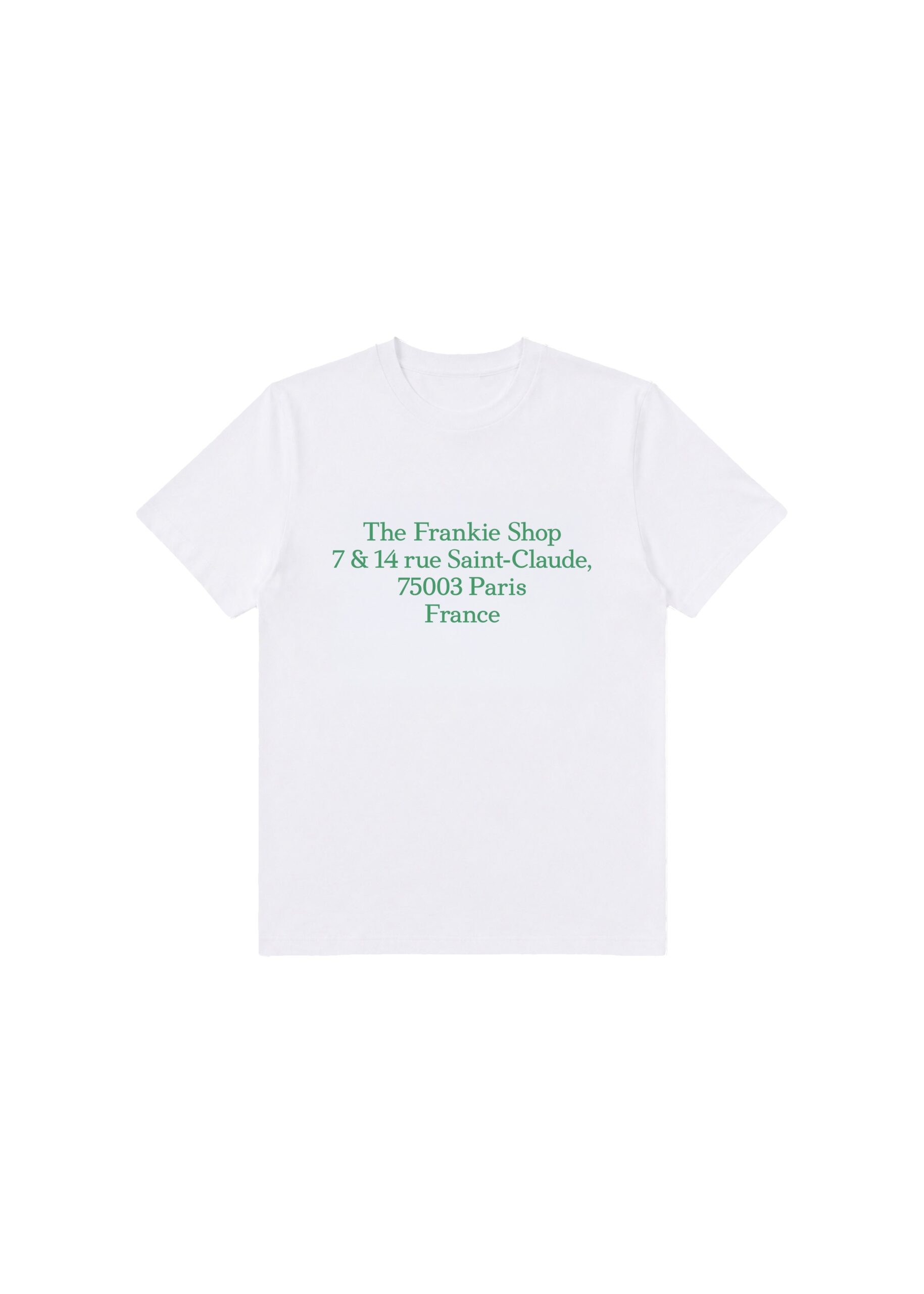 The Frankie Shop TFS Saint-Claude T-Shirt in White and Green | Tops | Luxury Shoes The Frankie Shop TFS Saint-Claude T-Shirt in White and Green