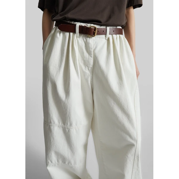 The Frankie Shop Teano Curved Pants in Off White, view 4