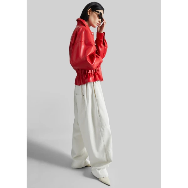 The Frankie Shop Teano Curved Pants in Off White, view 5