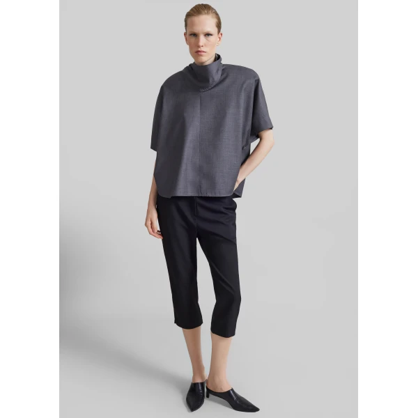 The Frankie Shop Telluride Draped Top in Dark Grey, view 2