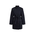 The Frankie Shop Tess Midi Short Trench in Navy