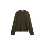 The Frankie Shop Timea Mohair Fuzzy Sweater in Dark Olive