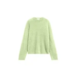 The Frankie Shop Timea Mohair Fuzzy Sweater in Lime
