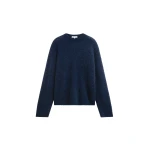 The Frankie Shop Timea Mohair Fuzzy Sweater in Navy