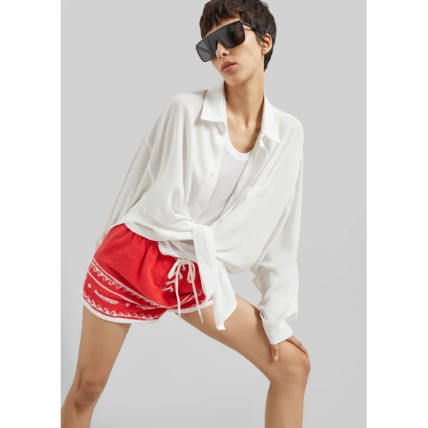 The Frankie Shop Tolfa Soft Tank Top in White, view 3