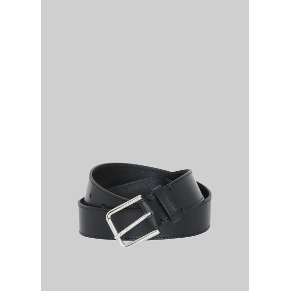 The Frankie Shop Toni Leather Belt in Black, view 2