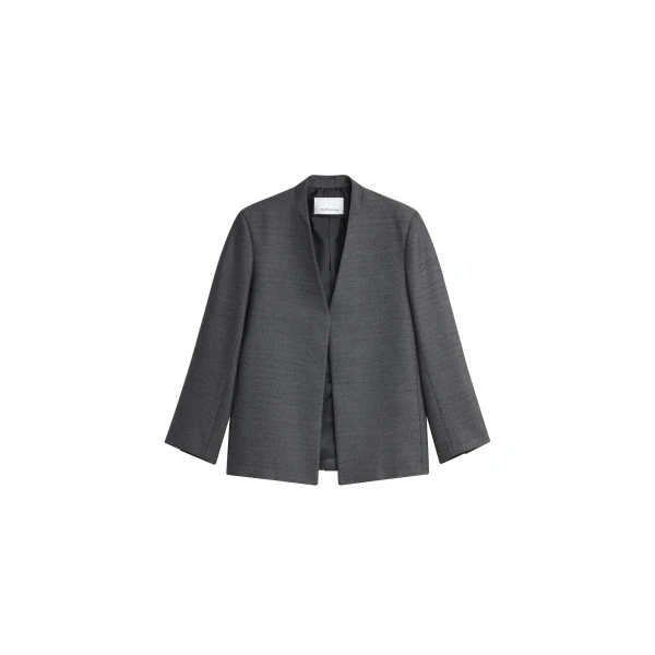 The Frankie Shop Trevis Collarless Blazer in Black Melange