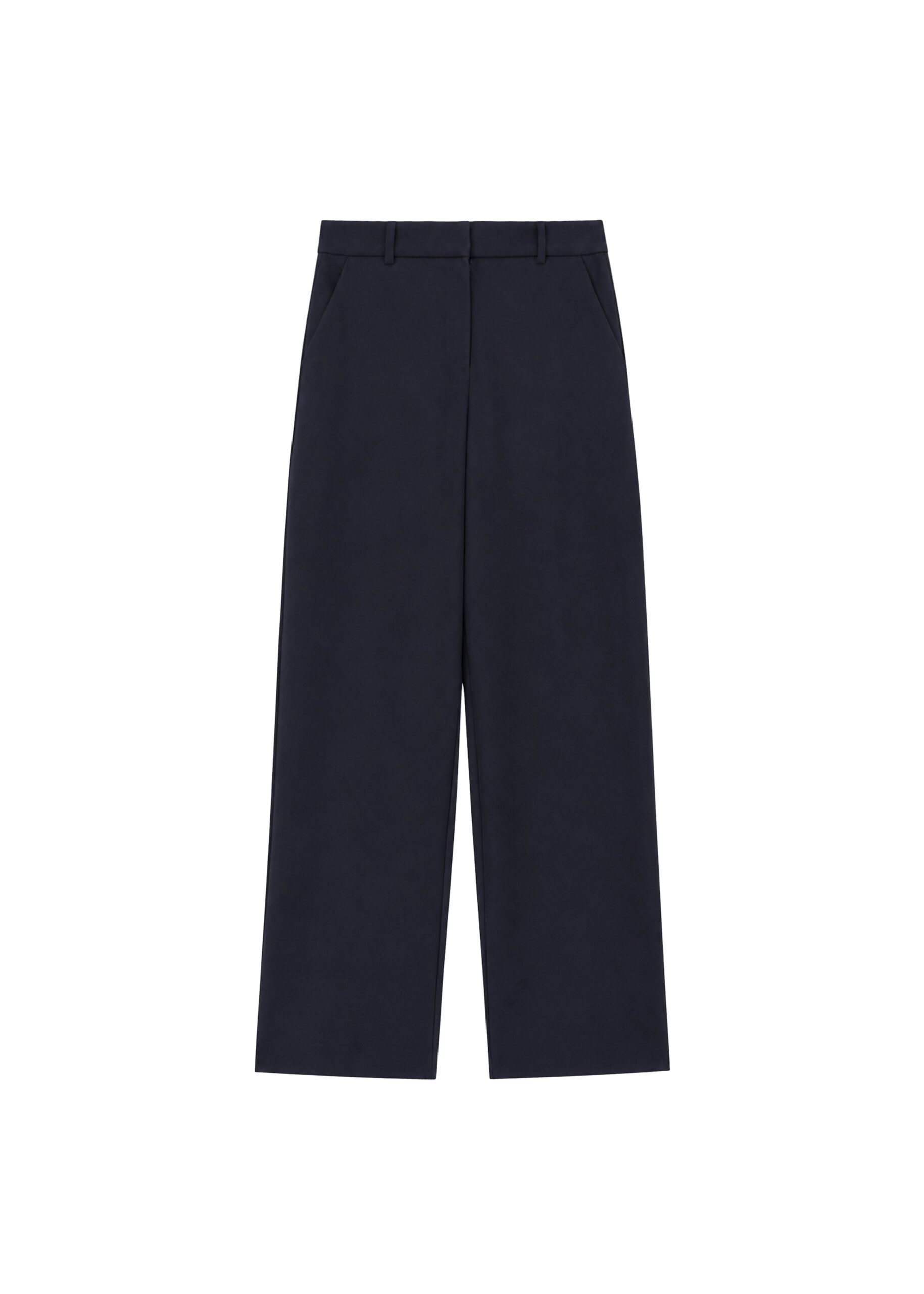 The Frankie Shop Trofa Curved Trousers in Navy | Pants | Luxury Shoes The Frankie Shop Trofa Curved Trousers in Navy