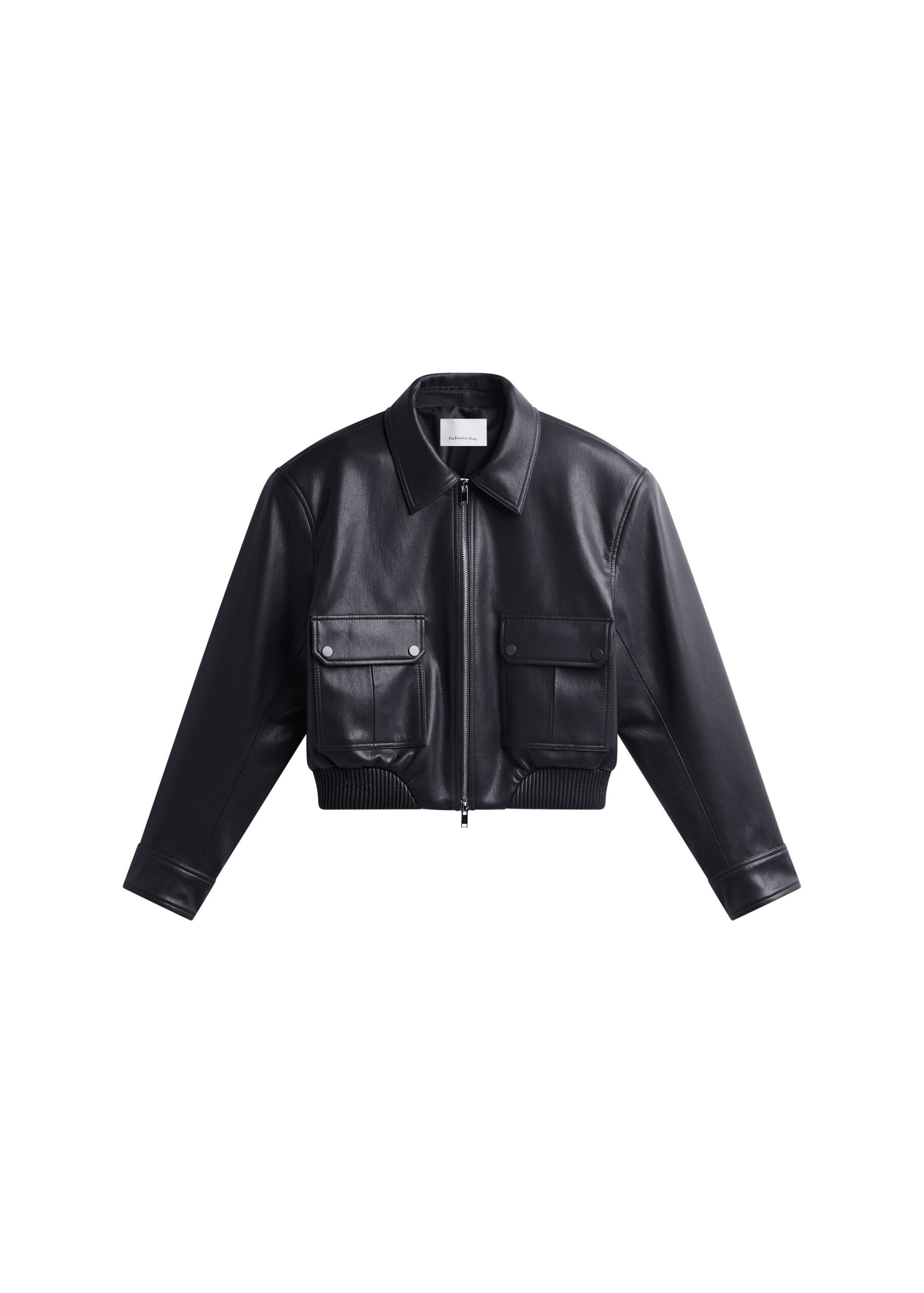 The Frankie Shop Val Faux Leather Padded Jacket in Black | Jackets | Luxury Shoes The Frankie Shop Val Faux Leather Padded Jacket in Black