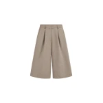 The Frankie Shop Varesse Twill Bermuda Shorts in Taupe