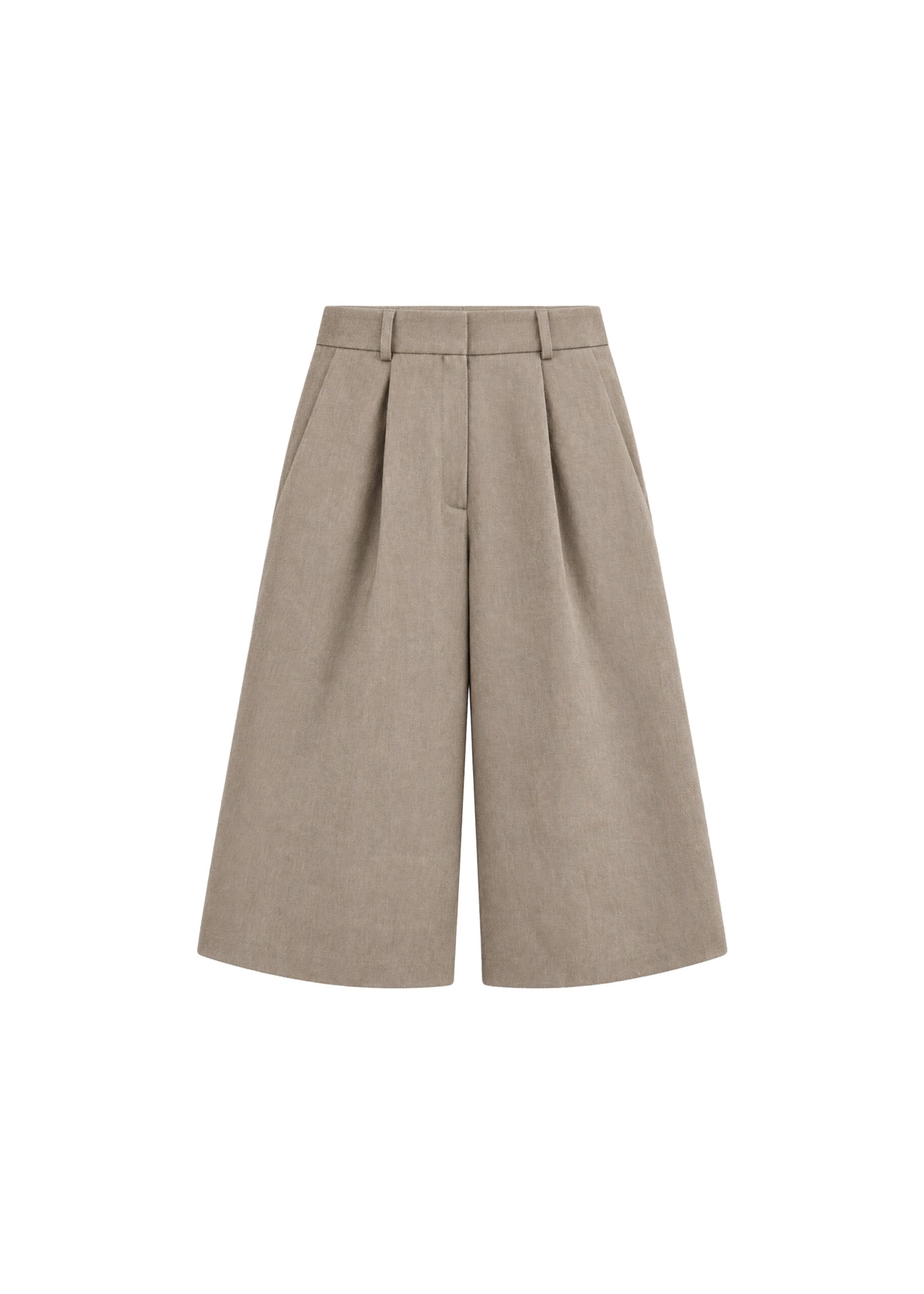 The Frankie Shop Varesse Twill Bermuda Shorts in Taupe | Shorts | Luxury Shoes The Frankie Shop Varesse Twill Bermuda Shorts in Taupe