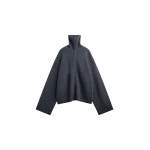 The Frankie Shop Veda Oversized Zip-Up Cardigan in Charcoal