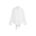 The Frankie Shop Velia Cut-Out Back Shirt in White