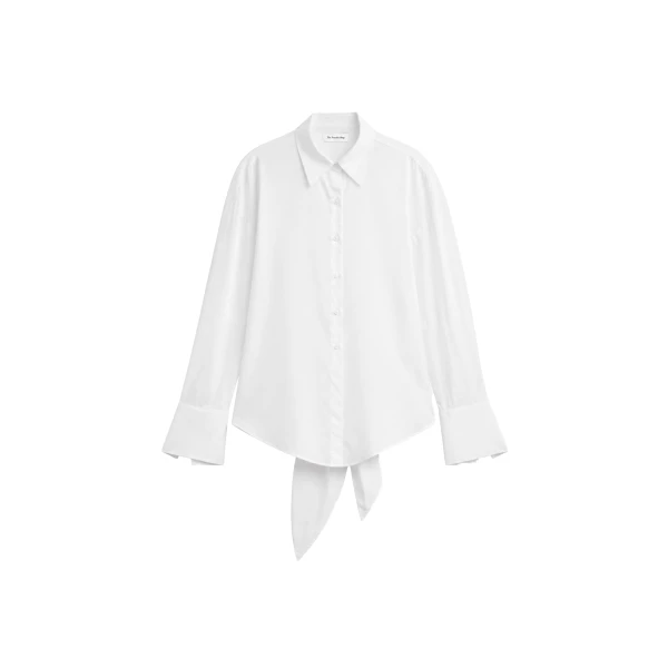 Velia Cut-Out Back Shirt in White