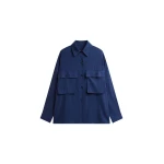 The Frankie Shop Vito Utility Shirt in Navy