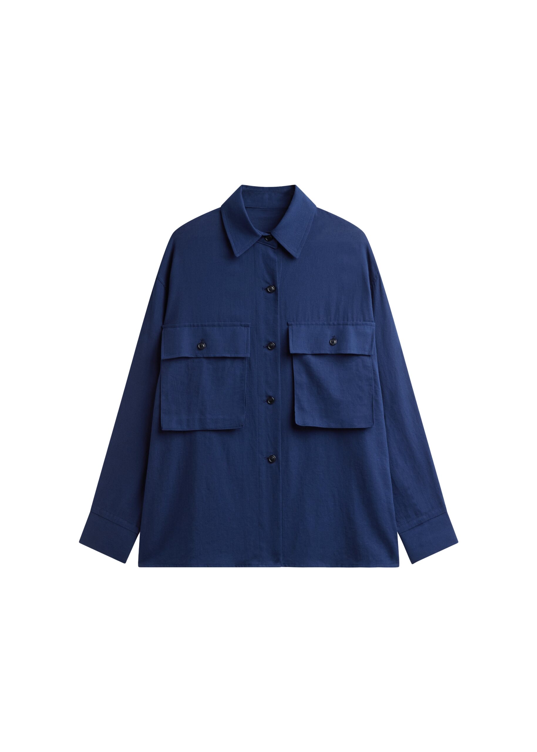 The Frankie Shop Vito Utility Shirt in Navy | Tops | Luxury Shoes The Frankie Shop Vito Utility Shirt in Navy