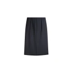 The Frankie Shop Viviana Chevron Tailored Midi Skirt in Black