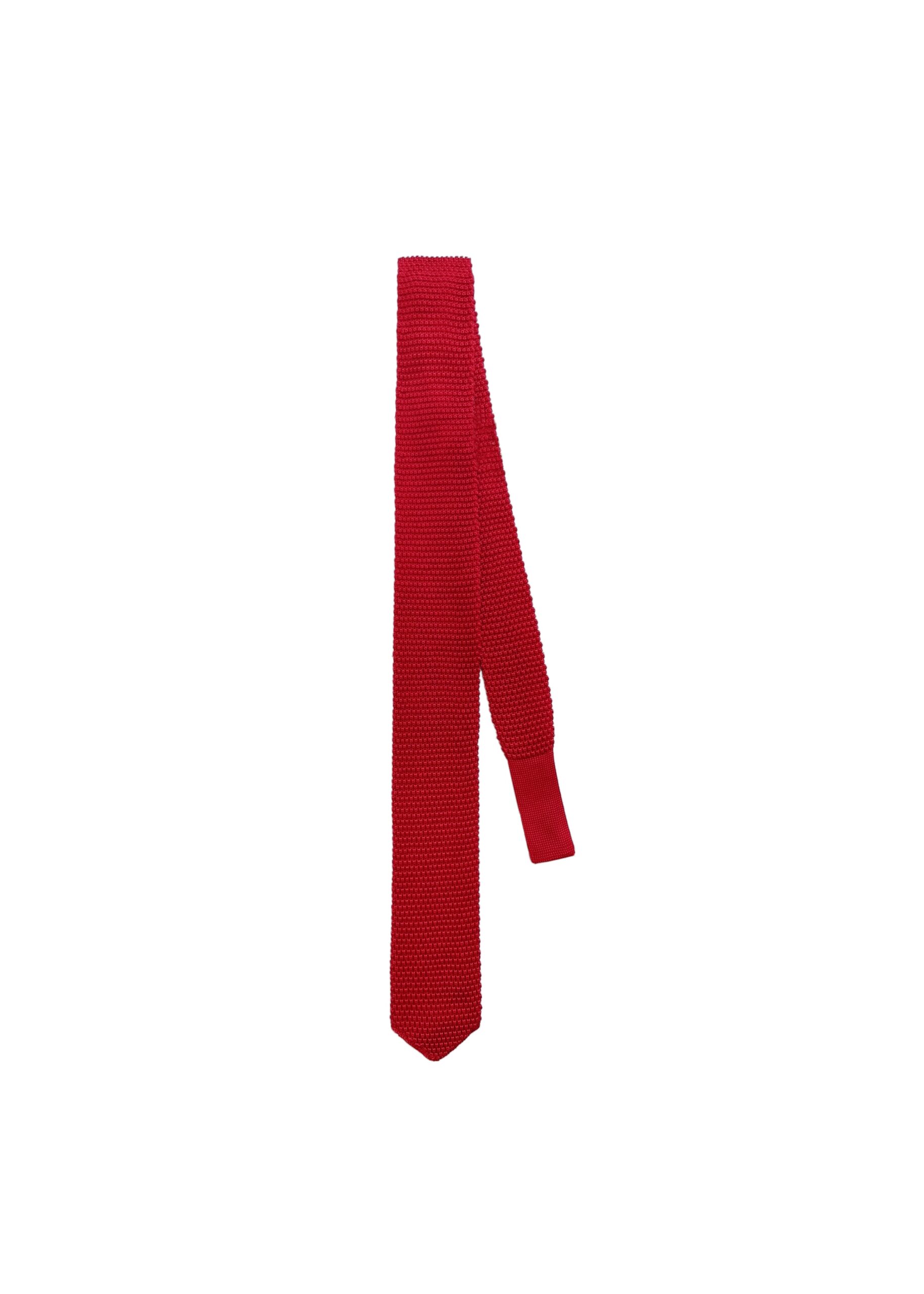The Frankie Shop Zira Knitted Silk Tie in Red | Accessories | Luxury Shoes The Frankie Shop Zira Knitted Silk Tie in Red