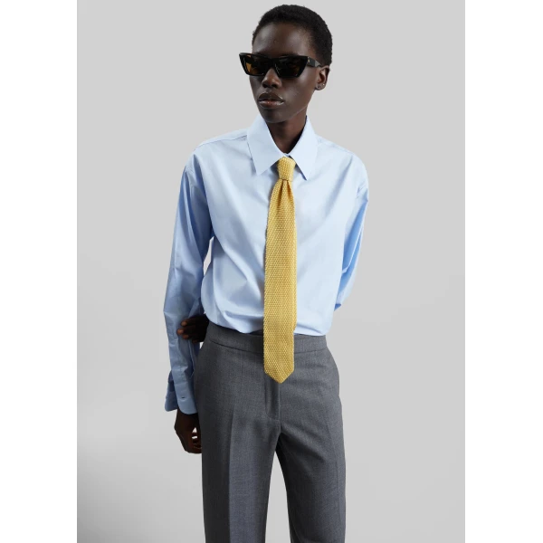 The Frankie Shop Zira Knitted Silk Tie in Yellow, view 5