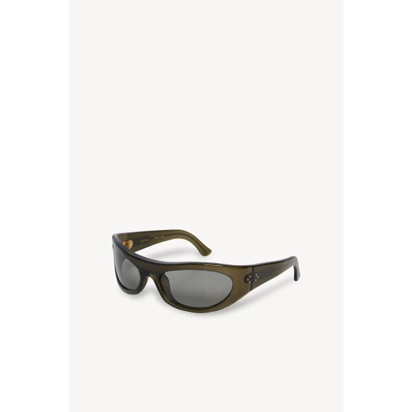 The Row Sunglasses B in Clear Green and Grey, view 2