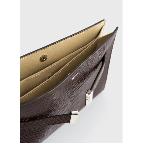 Toteme Belted lizard-embossed crossbody in Brown, view 6