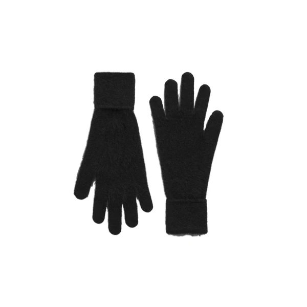 Brushed cashmere gloves in Black