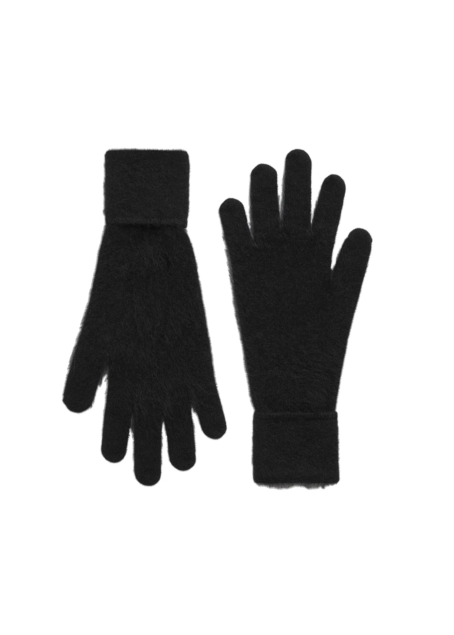 Brushed cashmere gloves in Black