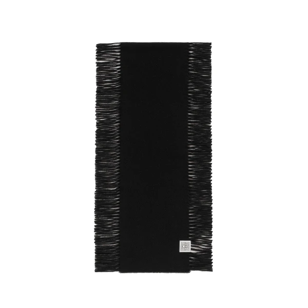 Toteme Cashmere tassel scarf in Black
