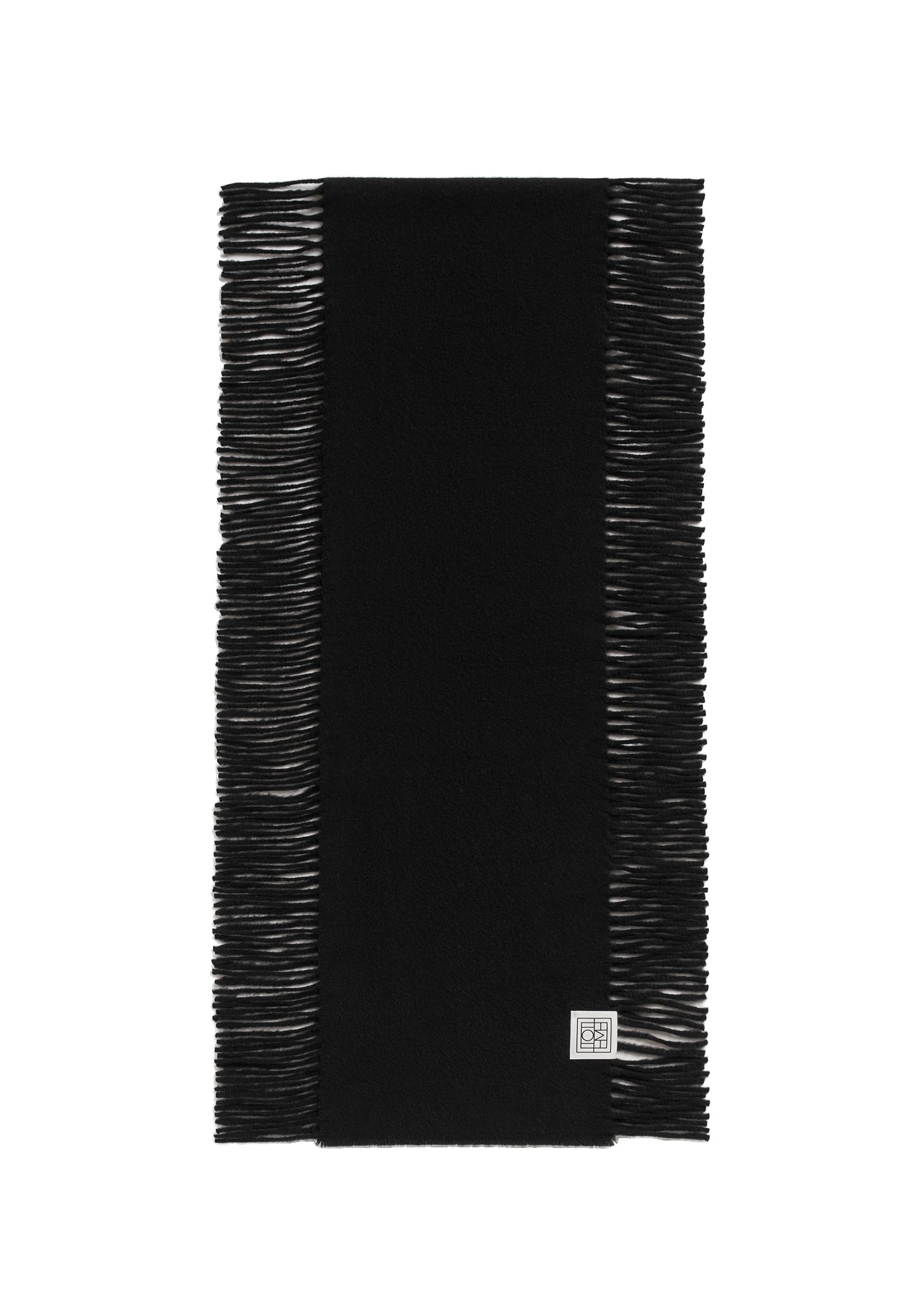 Cashmere tassel scarf in Black