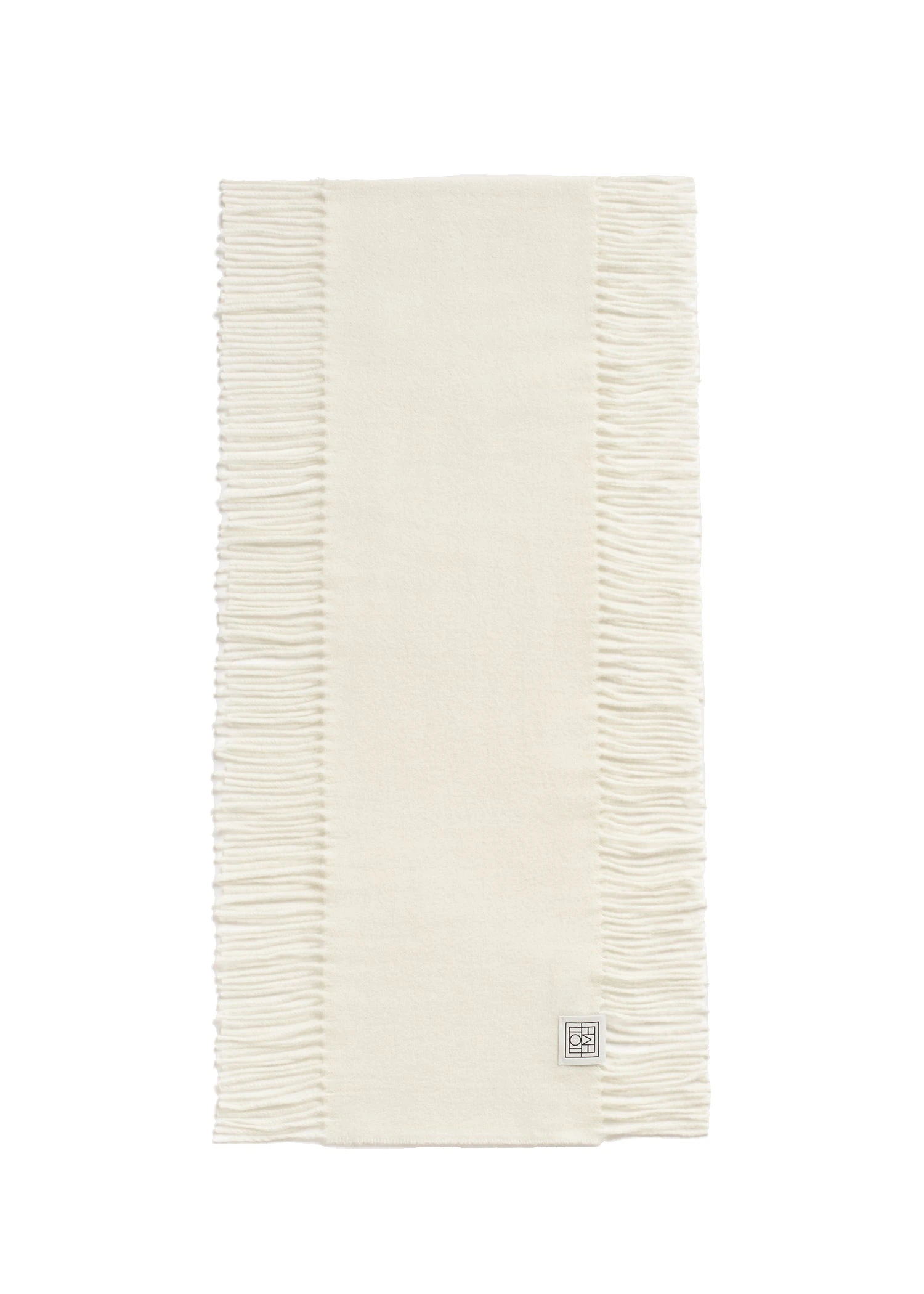 Cashmere tassel scarf in Off-white