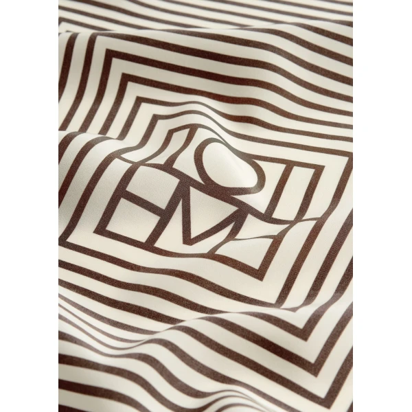 Toteme Centered monogram silk scarf in Macadamia, view 5