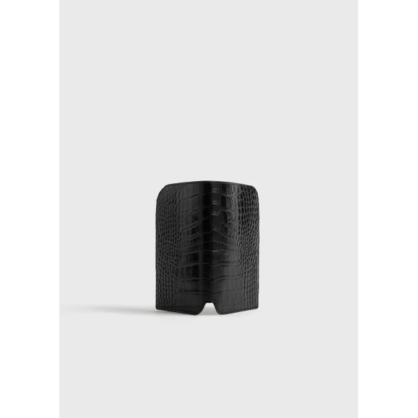 Toteme Croco-embossed passport holder in Black, view 3