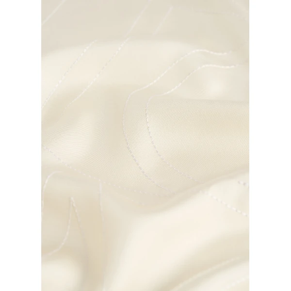 Toteme Embroidered monogram silk scarf in Cream, view 5