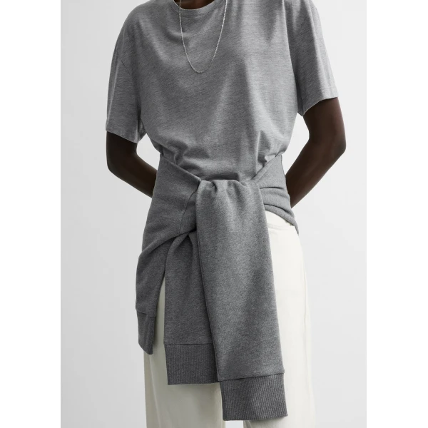 Toteme Jersey sleeve scarf in Grey mélange, view 3