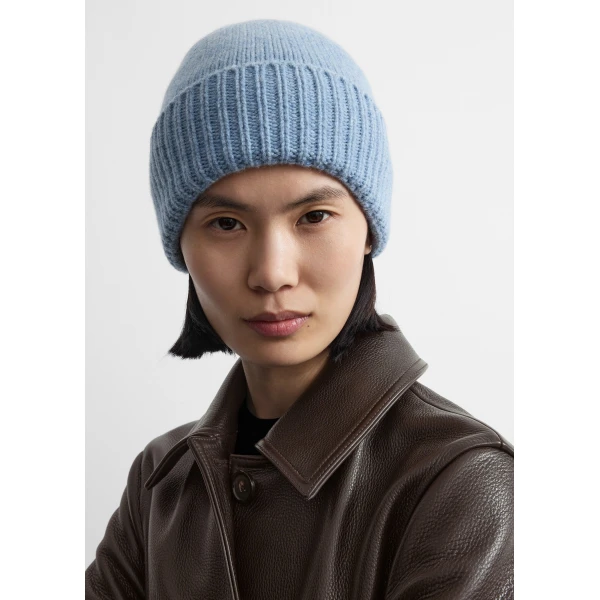 Toteme Lambswool beanie in Vintage blue, view 2