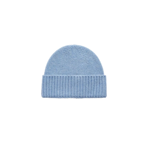 Lambswool beanie in Vintage blue